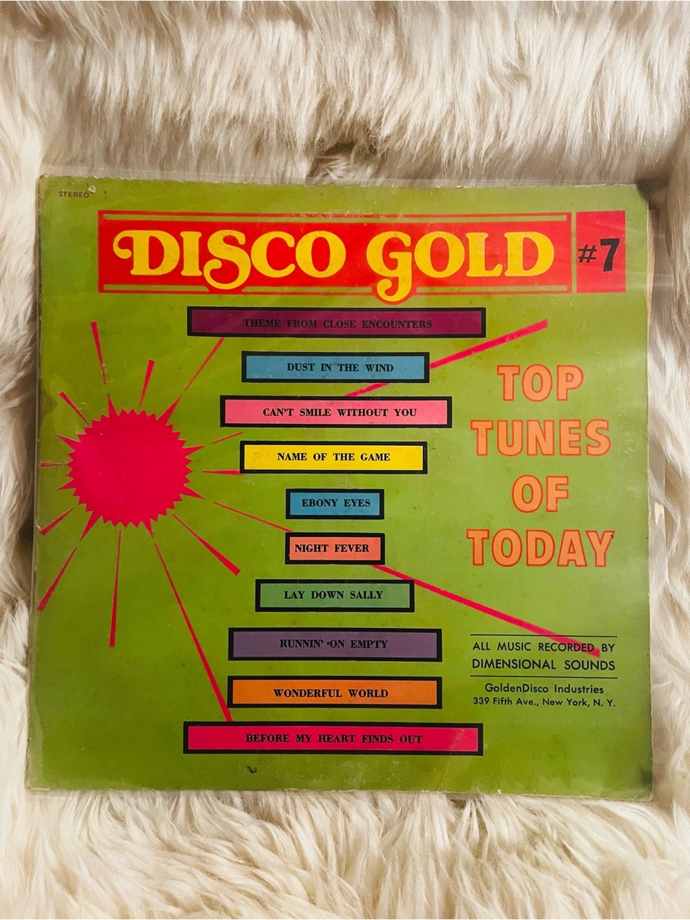 DISCO GOLD Vintage Vinyl Album - Lime Green & Hot Pink Cover